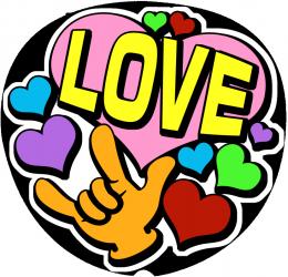 手作りうちわ文字シール　「LOVE」